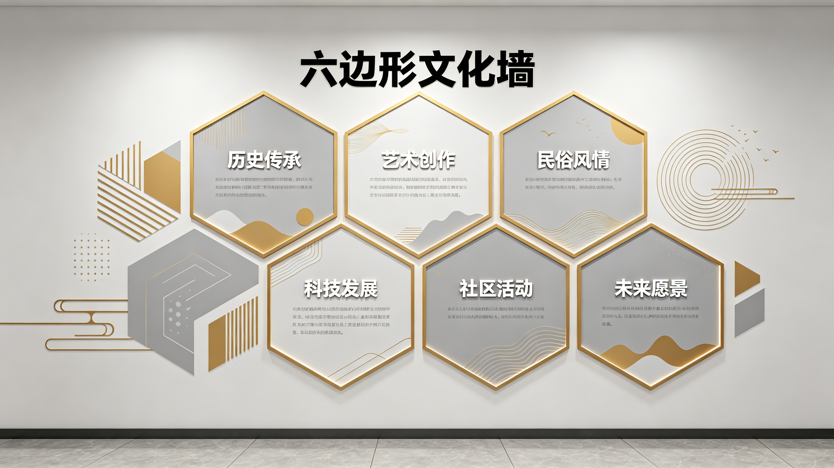 张家界企业文化墙 | 六边形信息美学